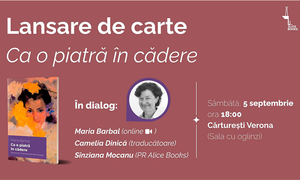 O voce emblematică a literaturii catalane ajunge la București: Maria Barbal își prezintă romanul „Ca o piatră în cădere”